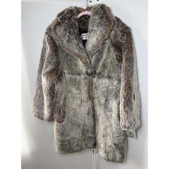 SCANDINAVIAN FOX FAUX FUR Unisex COAT NEW XL VINTAGE - Picture 1 of 16